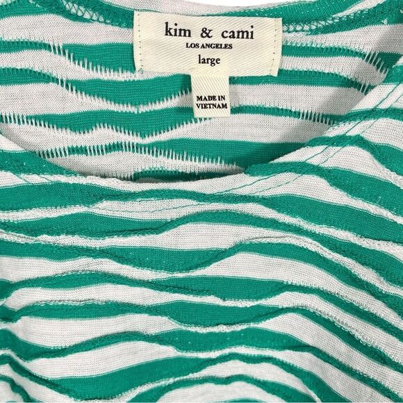 Kim & Cami LA Women’s Dolman Sleeve Wavy Stripe Shirt Size Large NWOT MSRP $49 - Picture 3 of 7